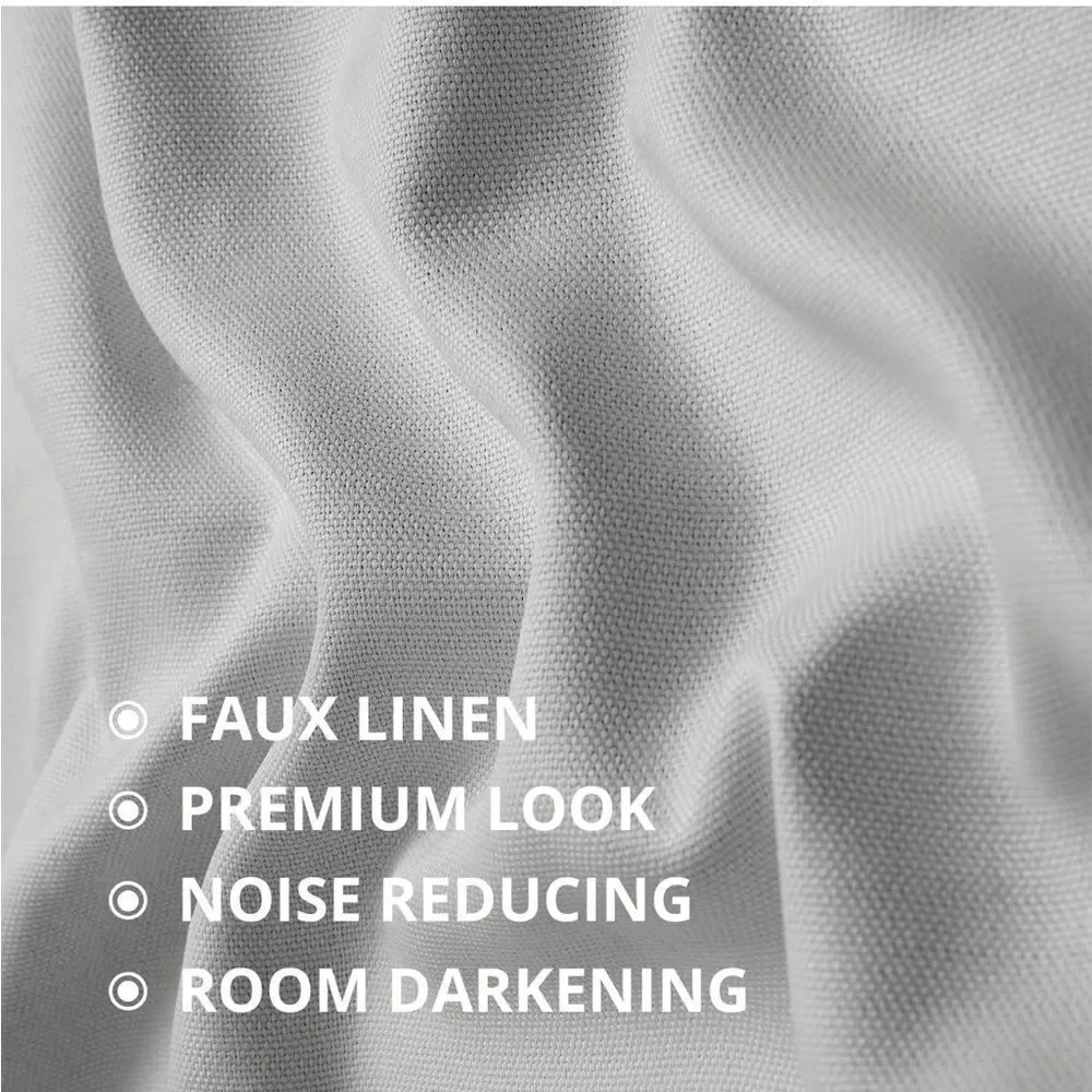 HPD Half Price Drapes Faux Linen Textured Room Darkening Curtains 96” 1 panel